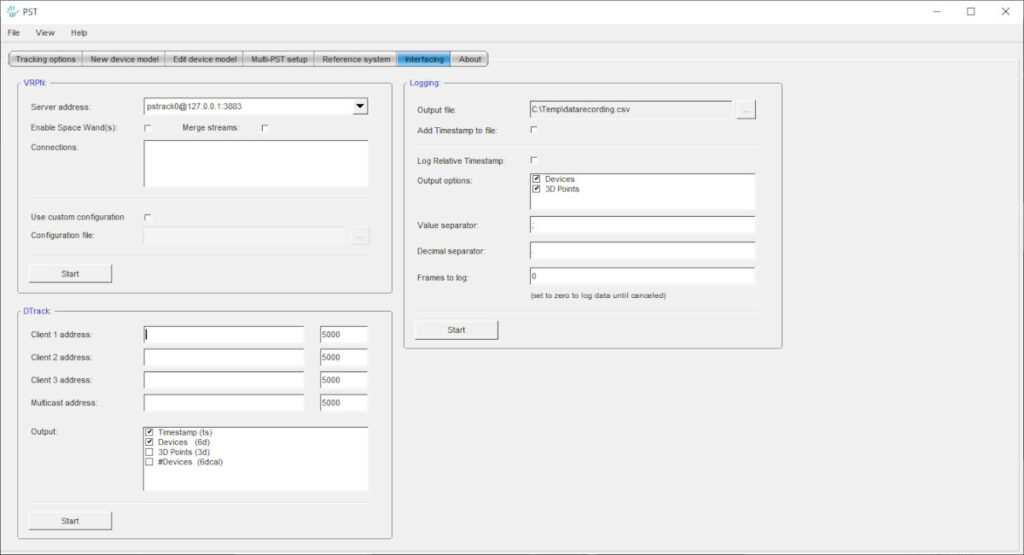 PST Client in interfacing mode