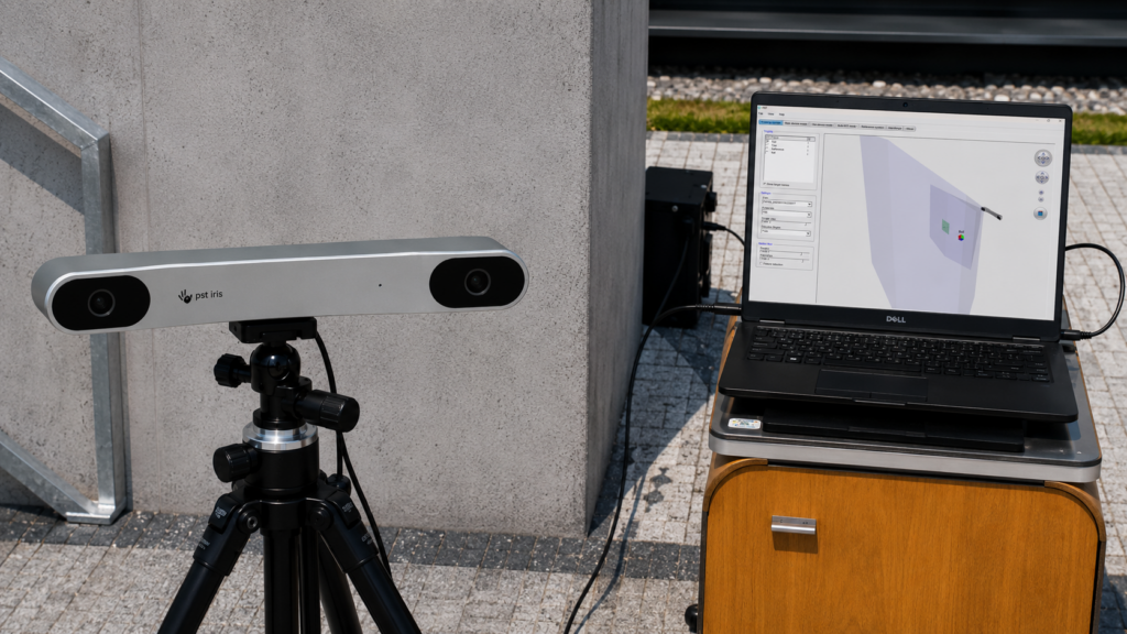 iris with laptop outdoor